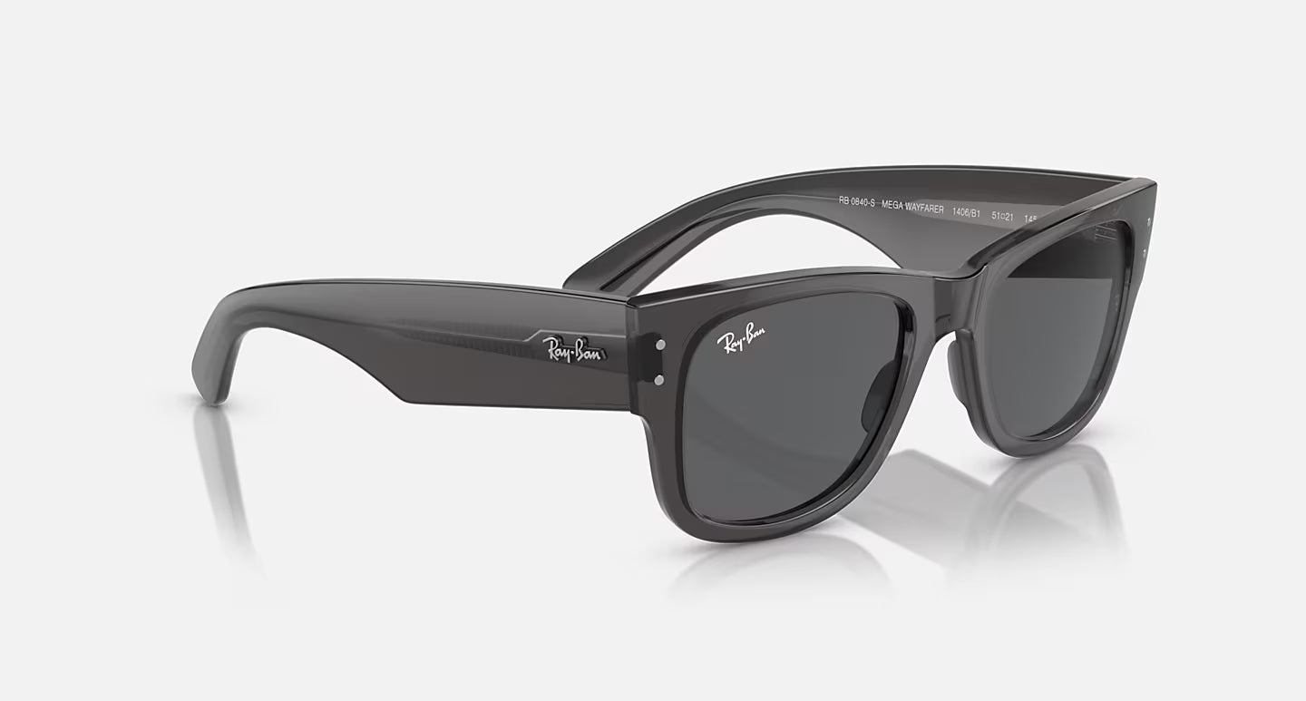 Mega Wayfarer Transparent Black w/ Dark Grey
