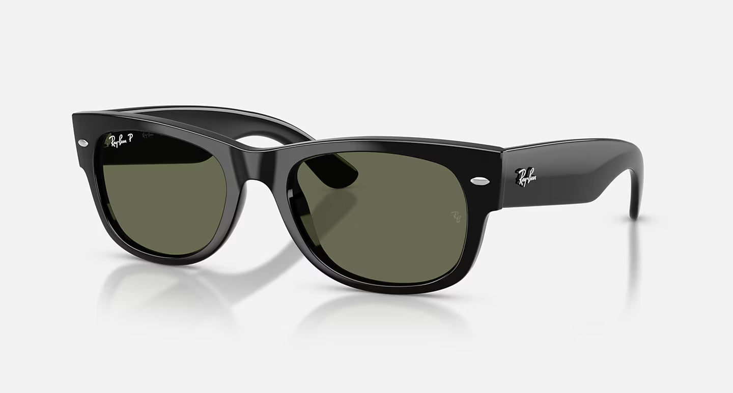 Mega Wayfarer II 2 Polished Black w/ Green Polarized