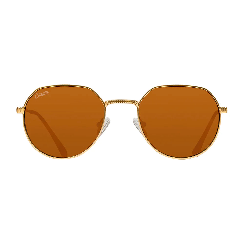 Cassette Optics Melody Sunglasses - Gold / Blond Tort / Brown Lens