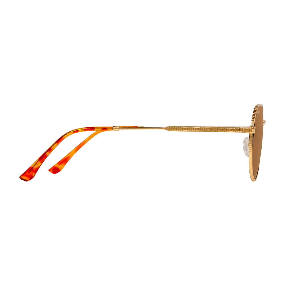 Cassette Optics Melody Sunglasses - Gold / Blond Tort / Brown Lens