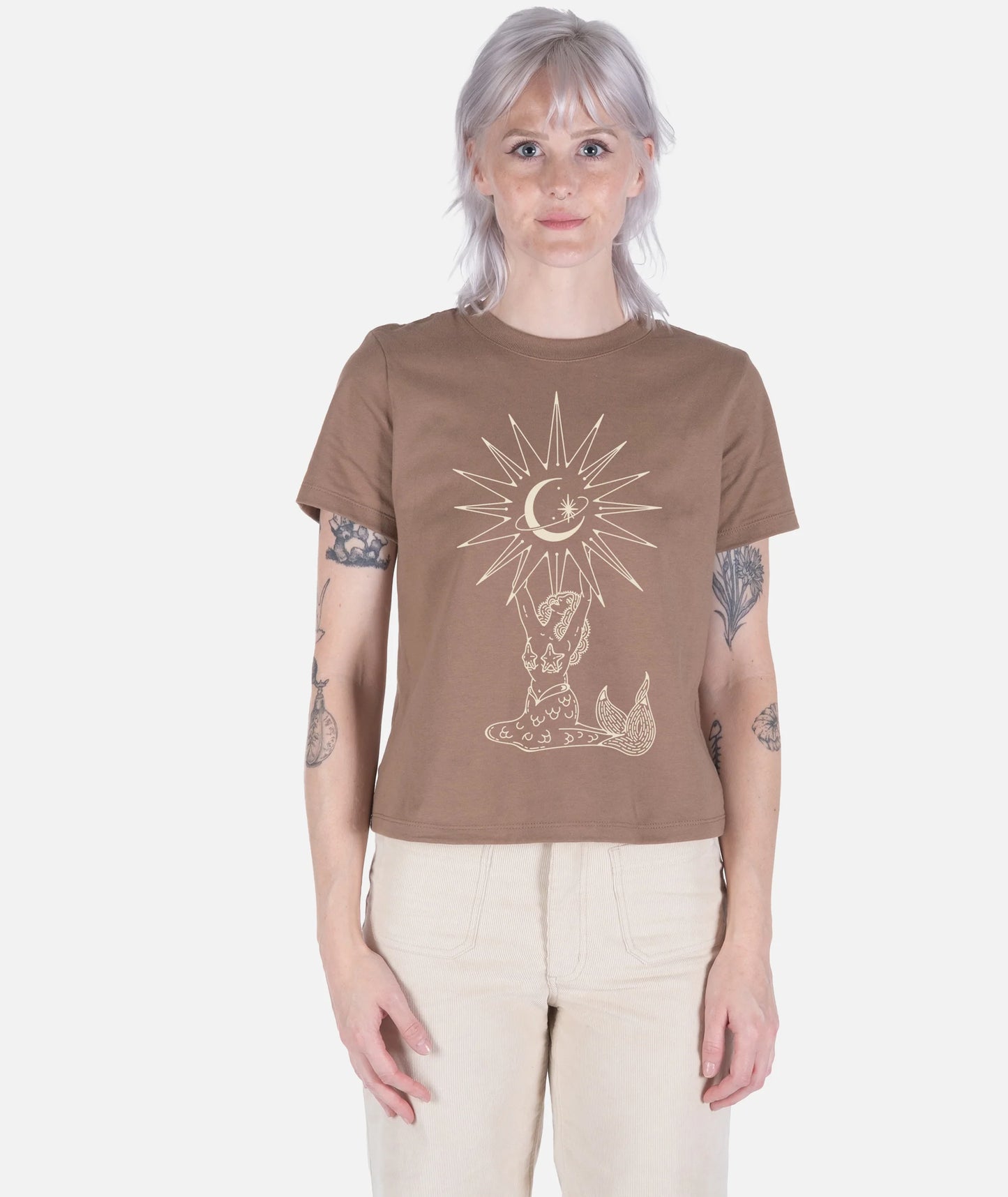 Mermaid Moon Heavyweight Tee - Brown