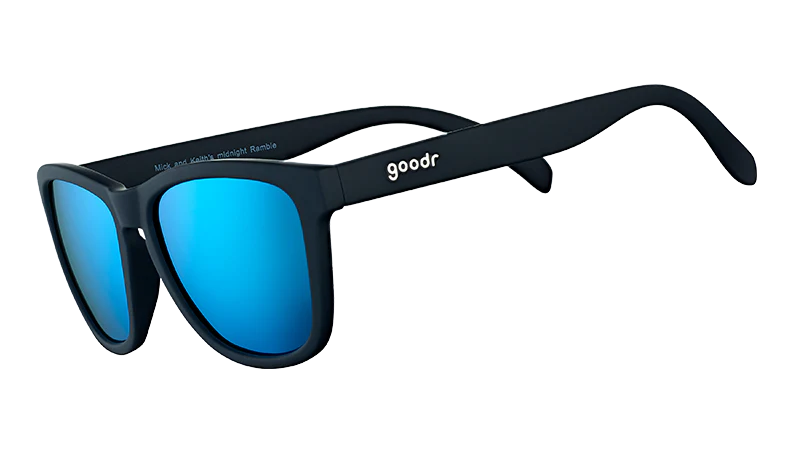 goodr Mick and Keith's Midnight Ramble Sunglasses - Black w/ Blue
