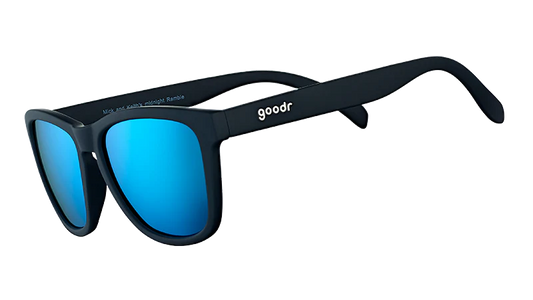 goodr Mick and Keith's Midnight Ramble Sunglasses - Black w/ Blue