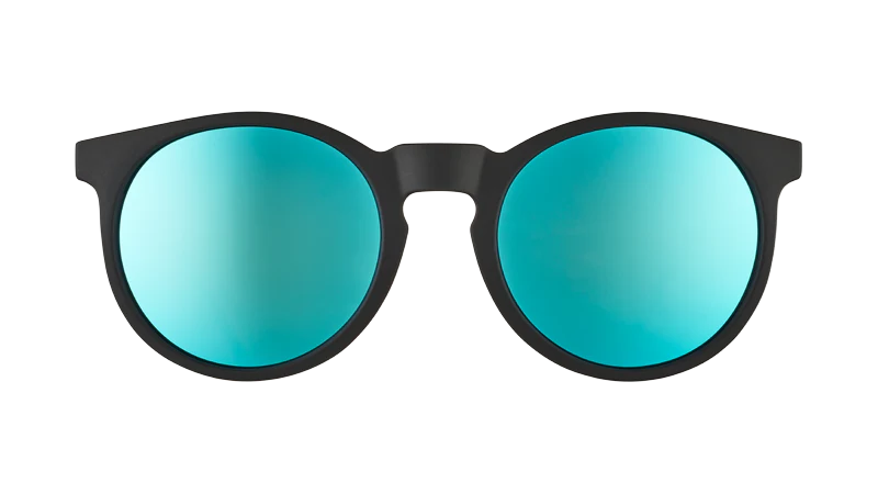 goodr Circle G Midnight Ramble at Circle Bar Sunglasses - Black w/ Blue