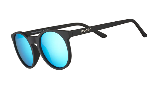 goodr Circle G Midnight Ramble at Circle Bar Sunglasses - Black w/ Blue