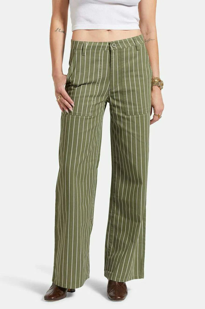 Brixton Vintage Military Pant - Olive Surplus/Whitecap Pinstripe