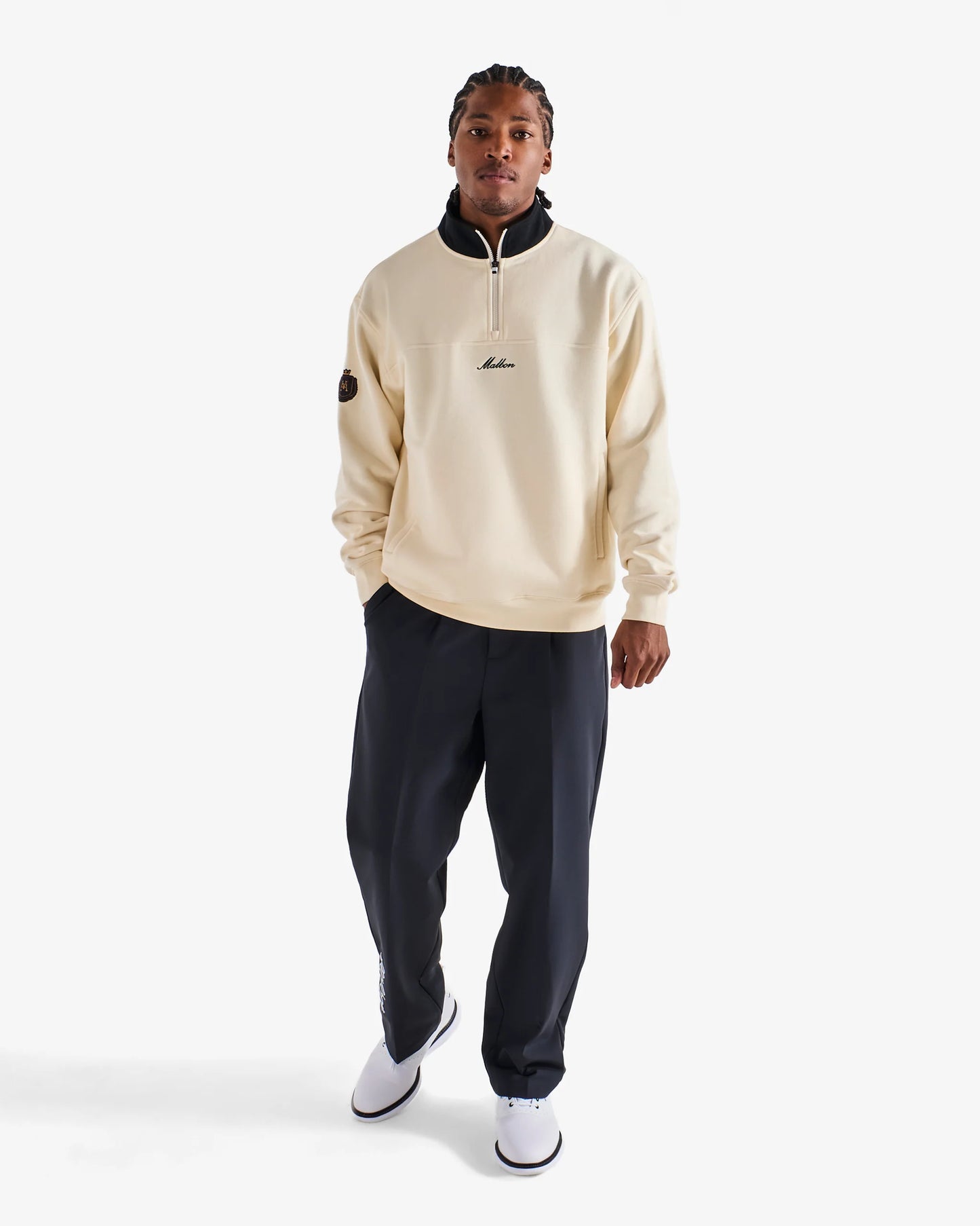 Milton Quarter Zip Crew Neck Sweatshirt - Canvas
