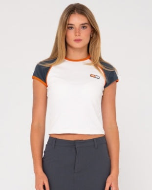 Mojo Dojo Raglan Short Sleeve Skimmer Tee - White