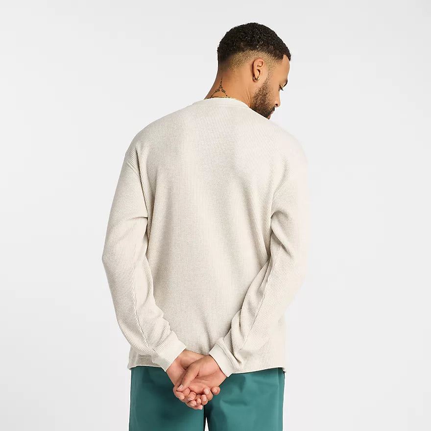 New Balance Numeric Waffle Knit Long Sleeve L/S Henley - Oatmeal Heather OTH