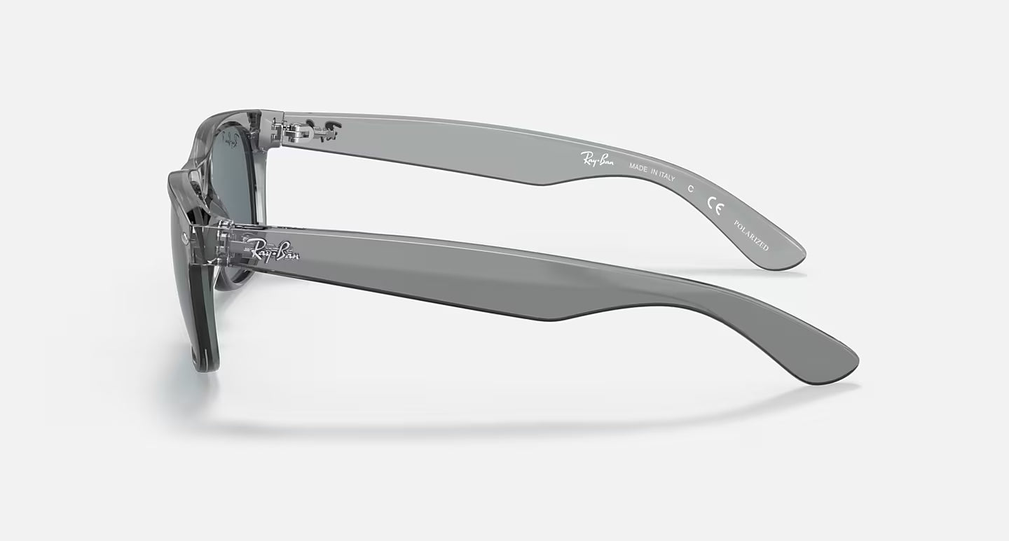 New Wayfarer 58 Transparent Grey w/ Dark Blue Polar RB2132