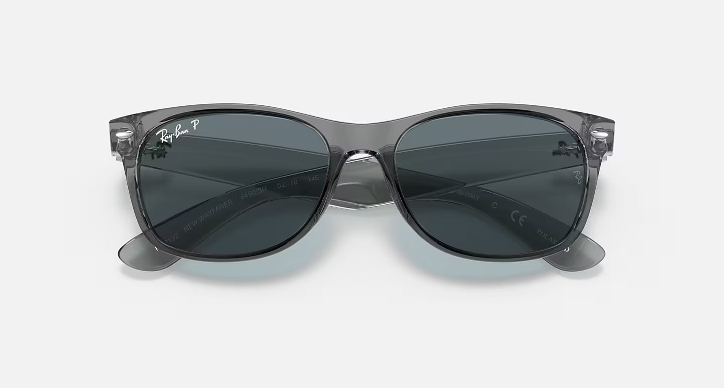 New Wayfarer 58 Transparent Grey w/ Dark Blue Polar RB2132