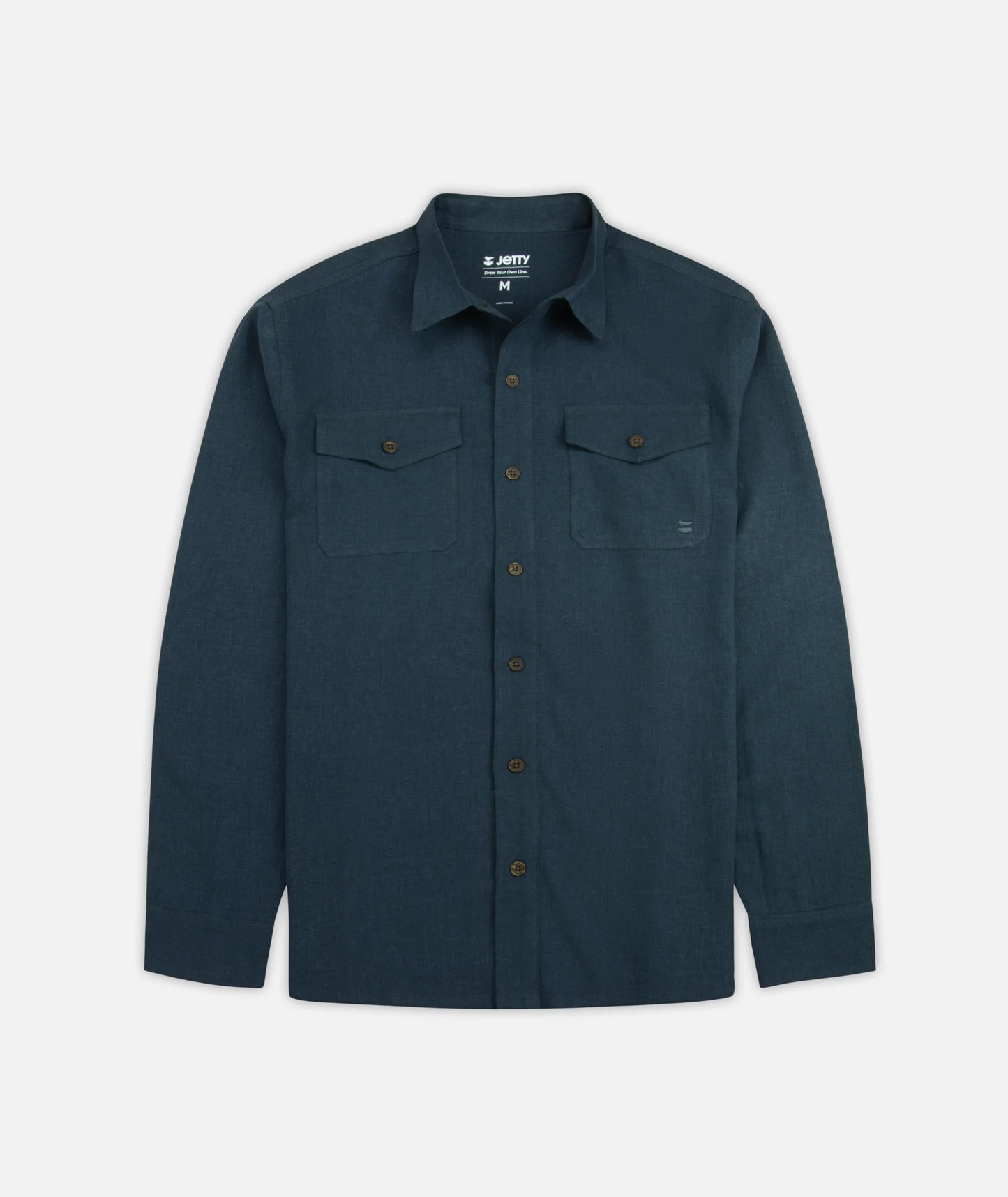 Noah Long Sleeve Linen Shirt - Indigo