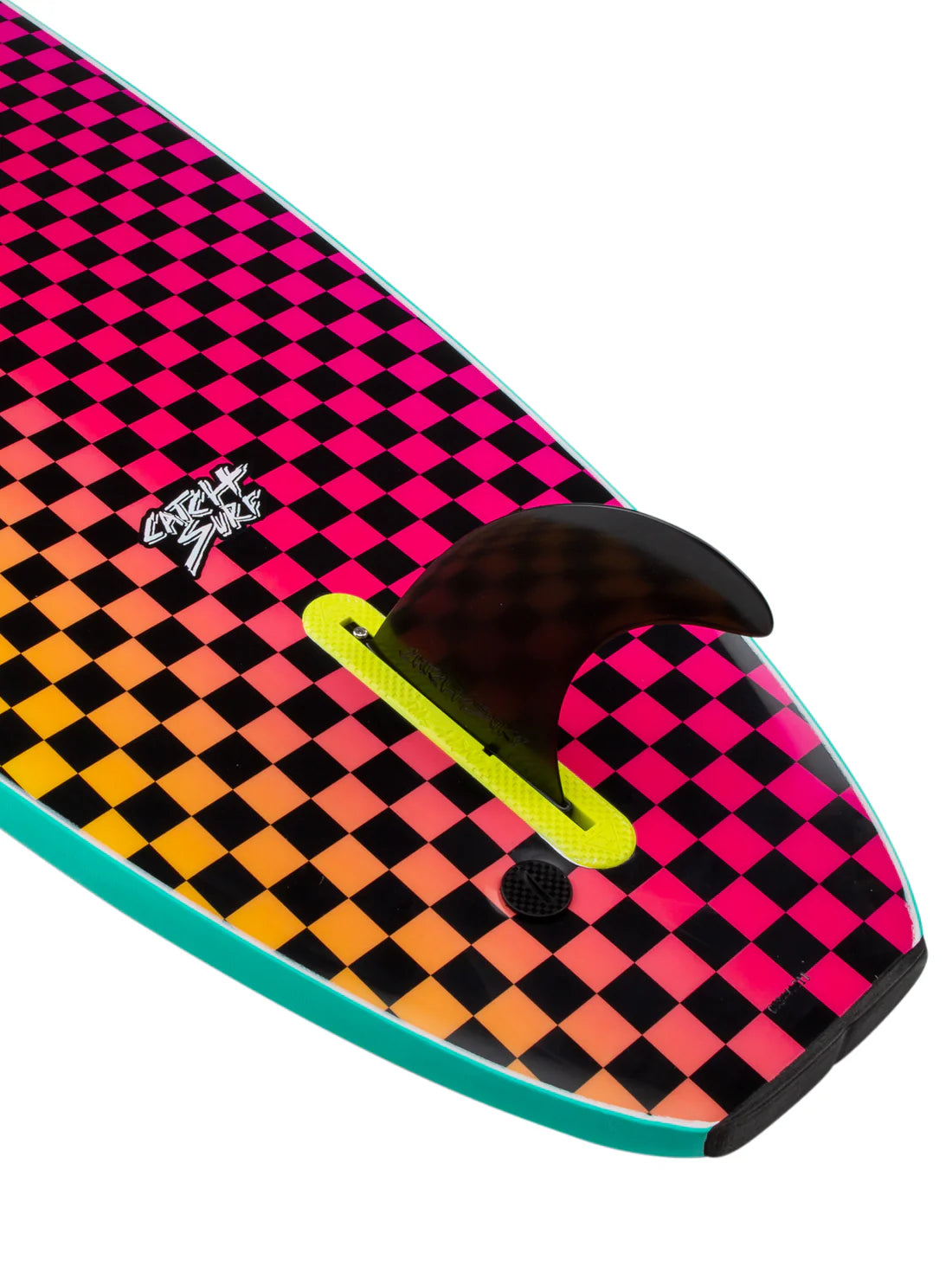 10'0" Odysea Plank Single Fin - Turquoise/Checker Gradient