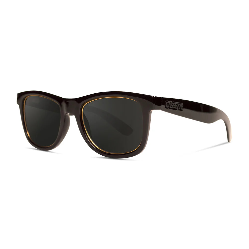Cassette Optics OGLX Sunglasses - Gloss Black Gold Lining / Smoke Lens