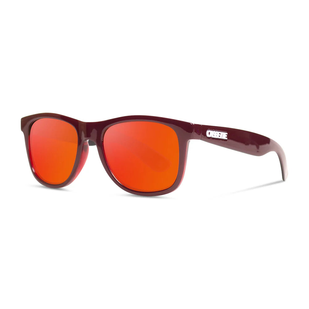 Cassette Optics OGLX Sunglasses - Maroon / Fire Mirror Lens