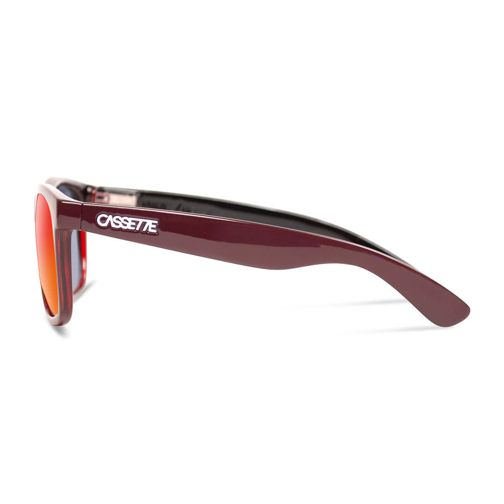 Cassette Optics OGLX Sunglasses - Maroon / Fire Mirror Lens