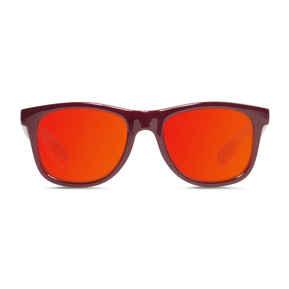 Cassette Optics OGLX Sunglasses - Maroon / Fire Mirror Lens