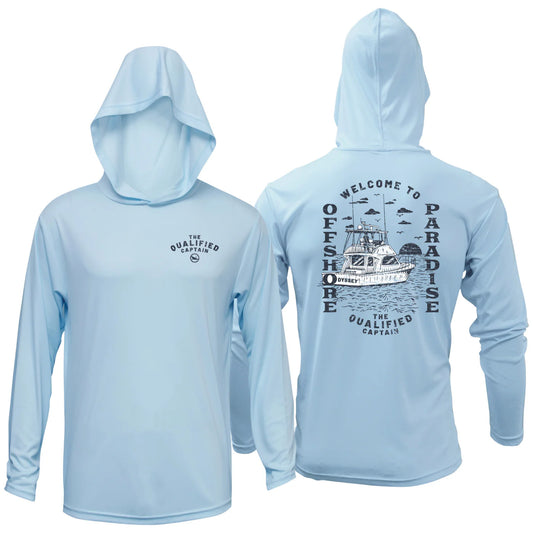 Offshore Paradise Performance Hoodie - Ice Blue