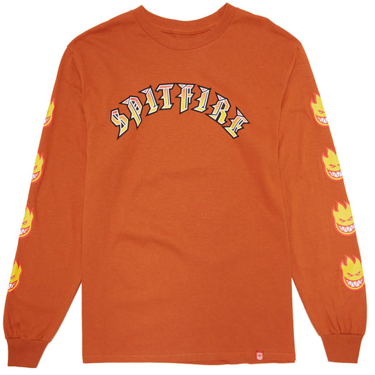 Spitfire Old E Arch Bighead Fill L/S Long Sleeve Tee - Orange / Gold / Red