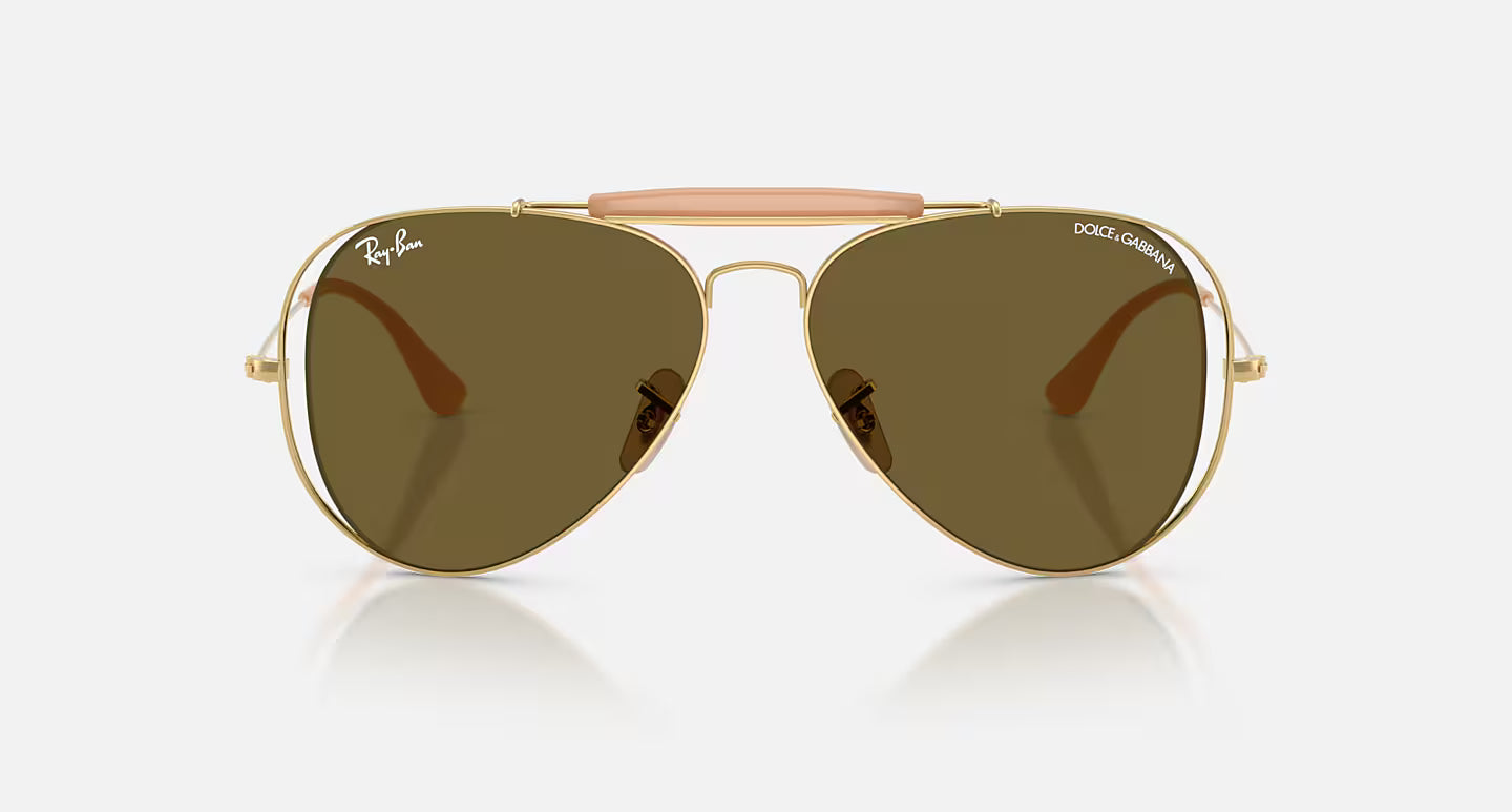 Ray-Ban x Dolce & Gabbana The Outdoorsman RB3029M 54mm Aviator Arista Gold w/ Dark Brown Lens