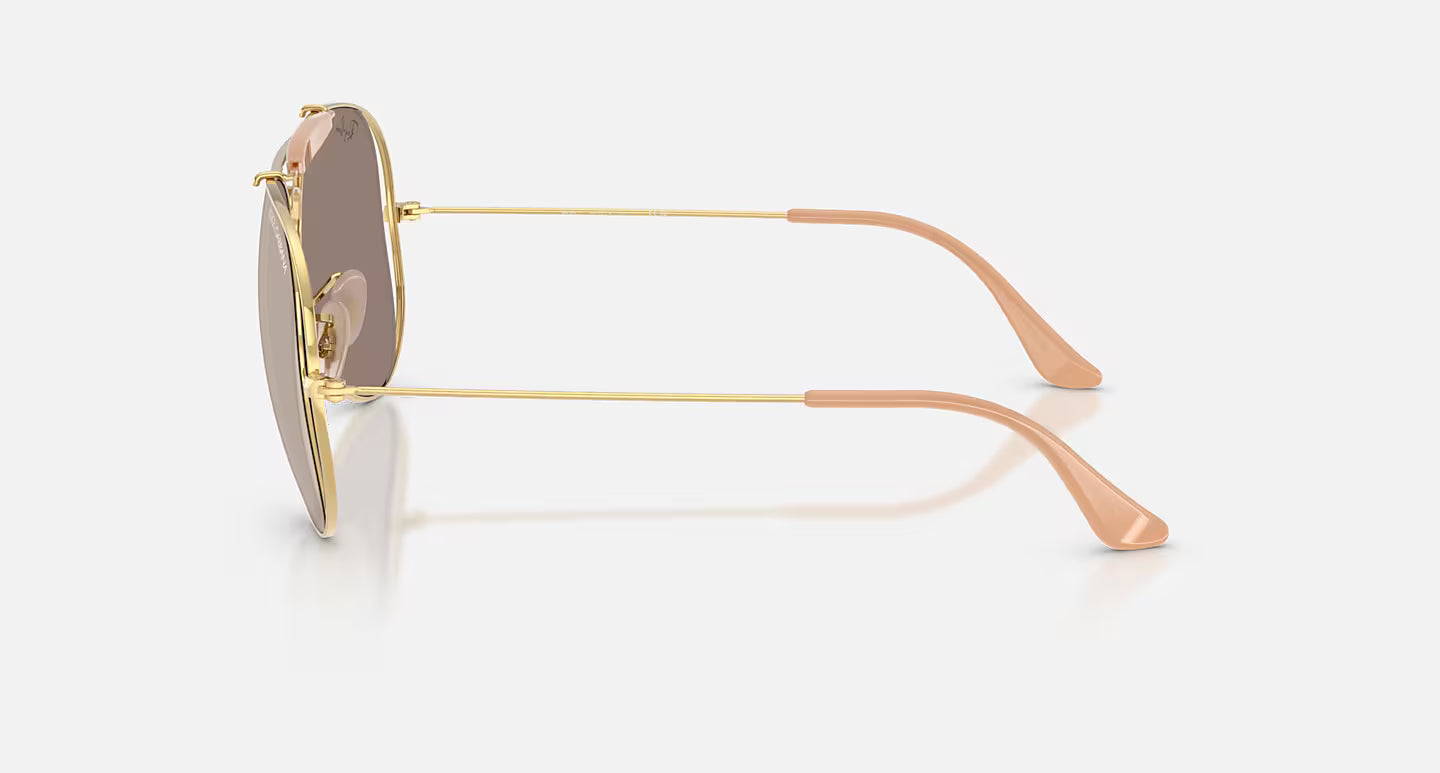 Ray-Ban x Dolce & Gabbana The Outdoorsman RB3029M 58mm Aviator Polished Arista Gold w/ Clear Mirror White Gold