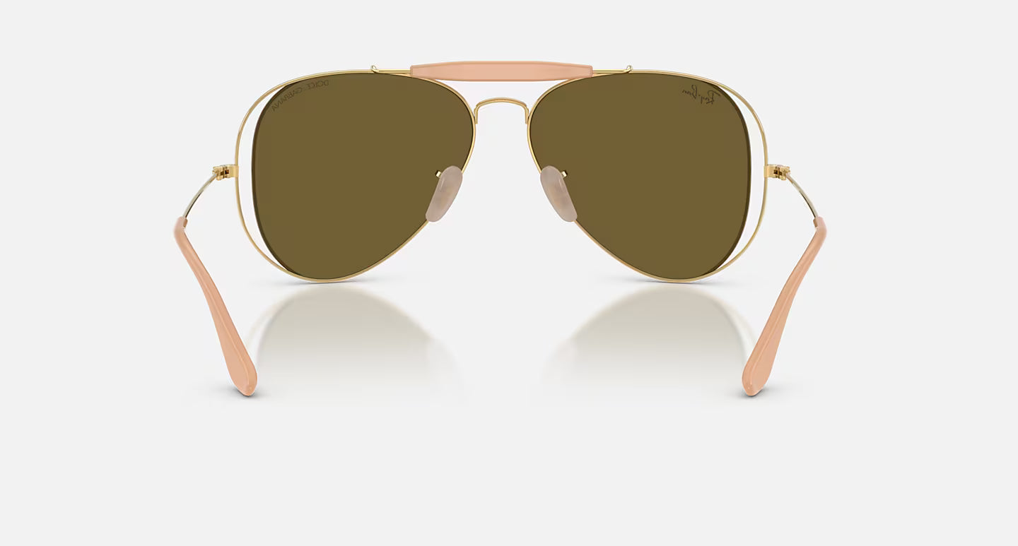 Ray-Ban x Dolce & Gabbana The Outdoorsman RB3029M 54mm Aviator Arista Gold w/ Dark Brown Lens