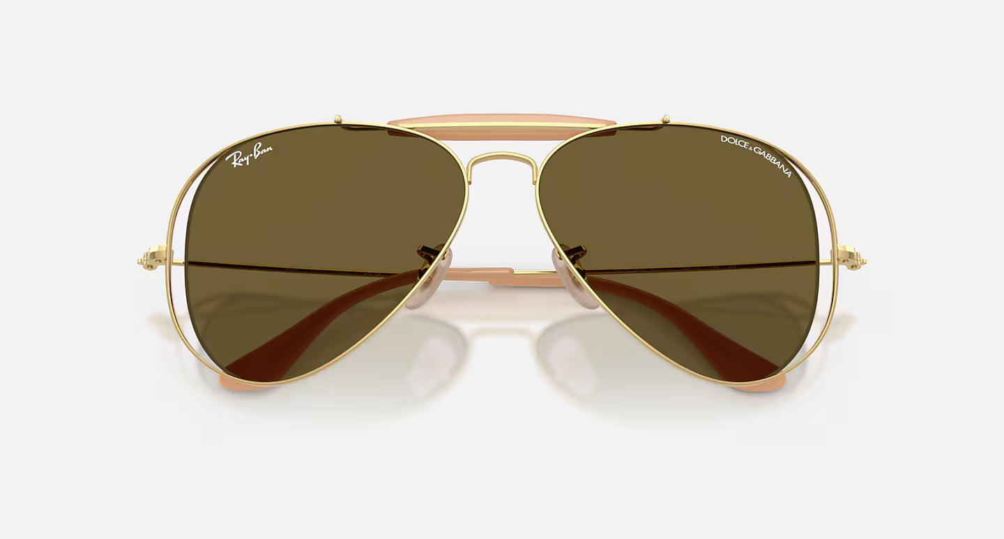 Ray-Ban x Dolce & Gabbana The Outdoorsman RB3029M 54mm Aviator Arista Gold w/ Dark Brown Lens