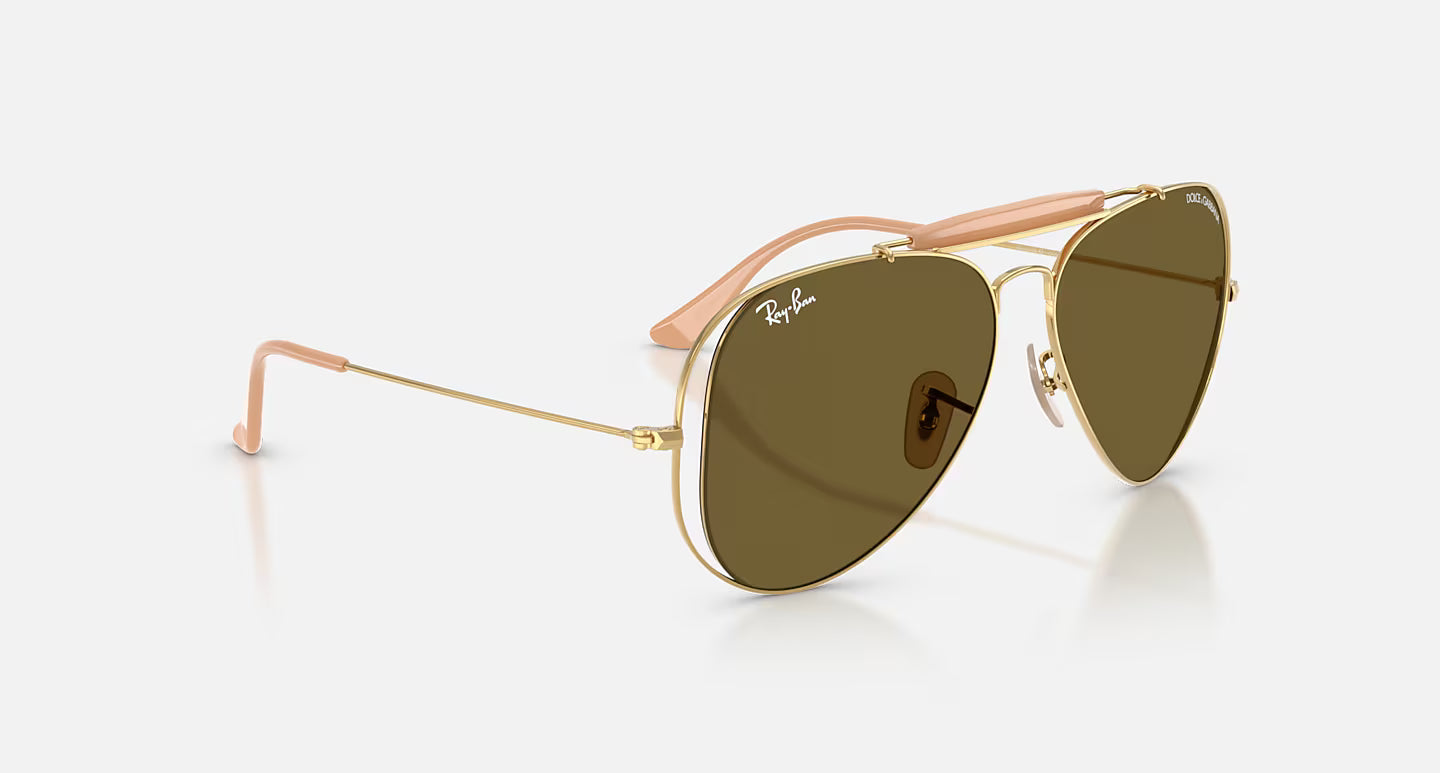 Ray-Ban x Dolce & Gabbana The Outdoorsman RB3029M 54mm Aviator Arista Gold w/ Dark Brown Lens