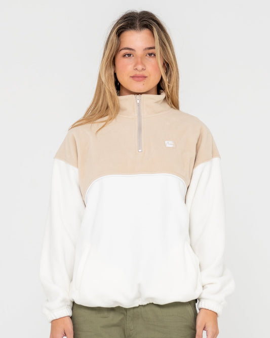 Tonal Division Half Zip H/Z Polar Fleece - Oatmeal