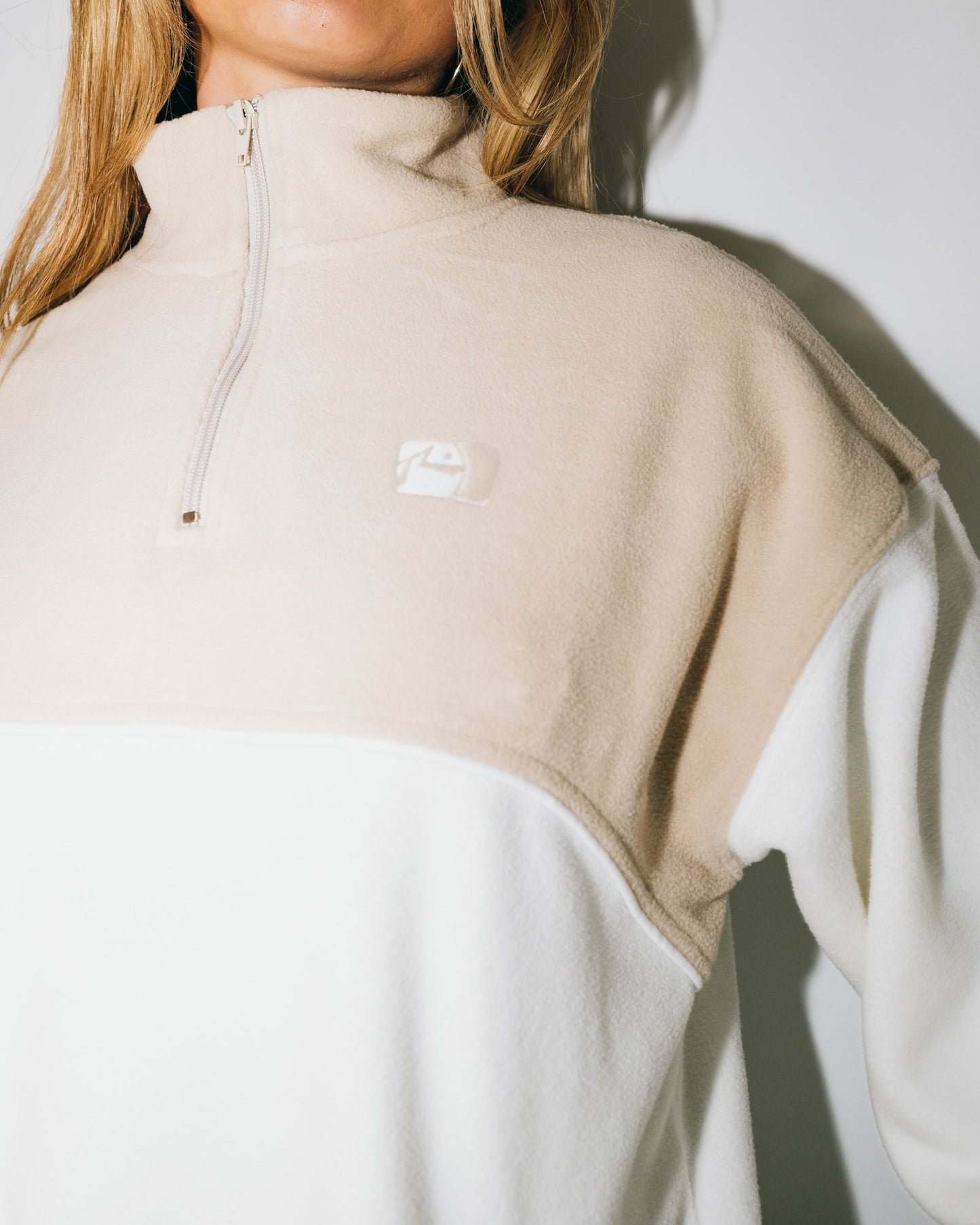 Tonal Division Half Zip H/Z Polar Fleece - Oatmeal