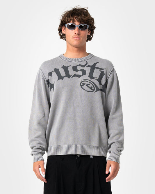 Rusty Jaxon Printed Sweater - Steel Blue