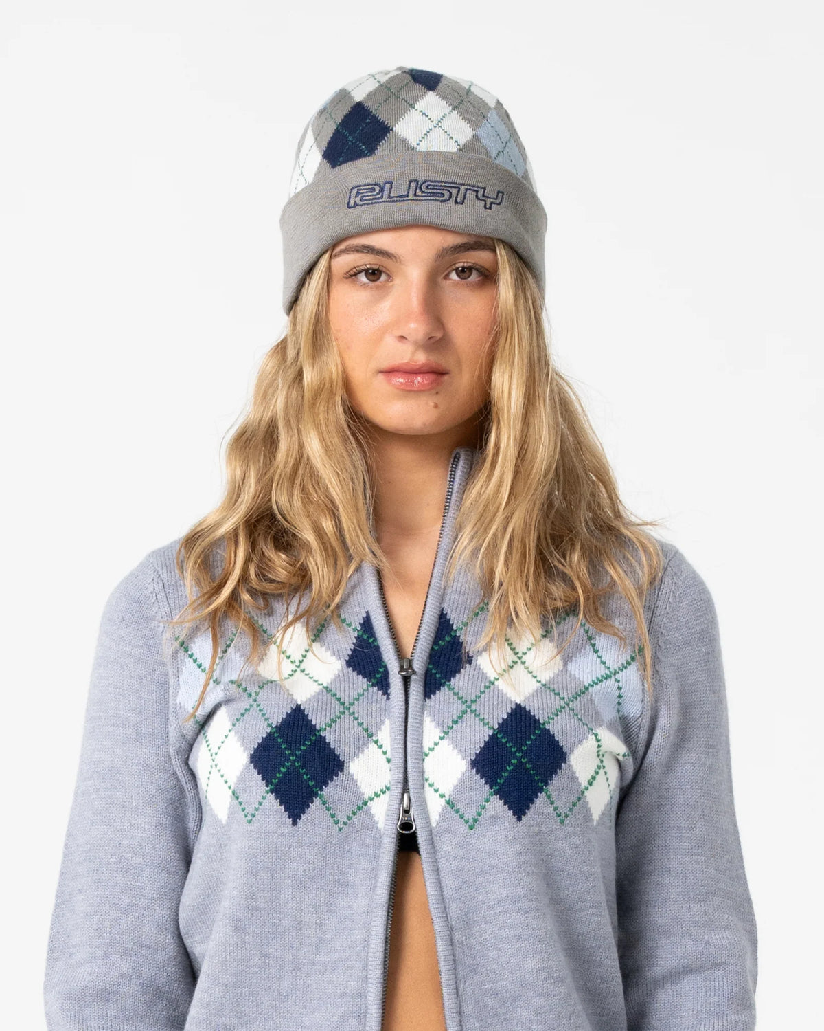 Rusty Clued In Reversible Beanie - Grey Marle