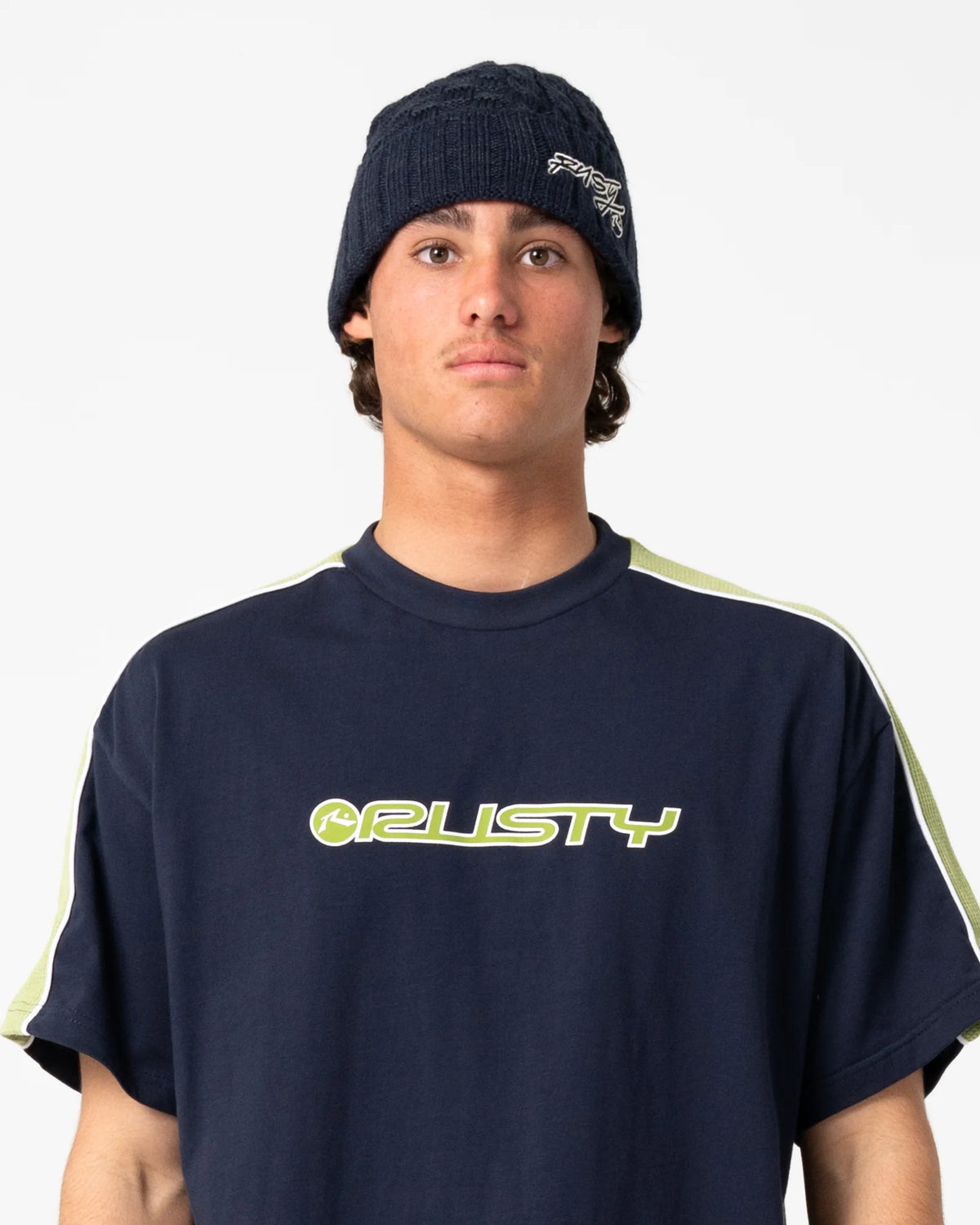 Rusty Ice Wave Beanie - Navy Blue