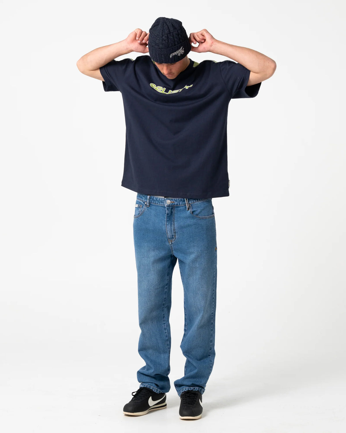 Rusty Ice Wave Beanie - Navy Blue