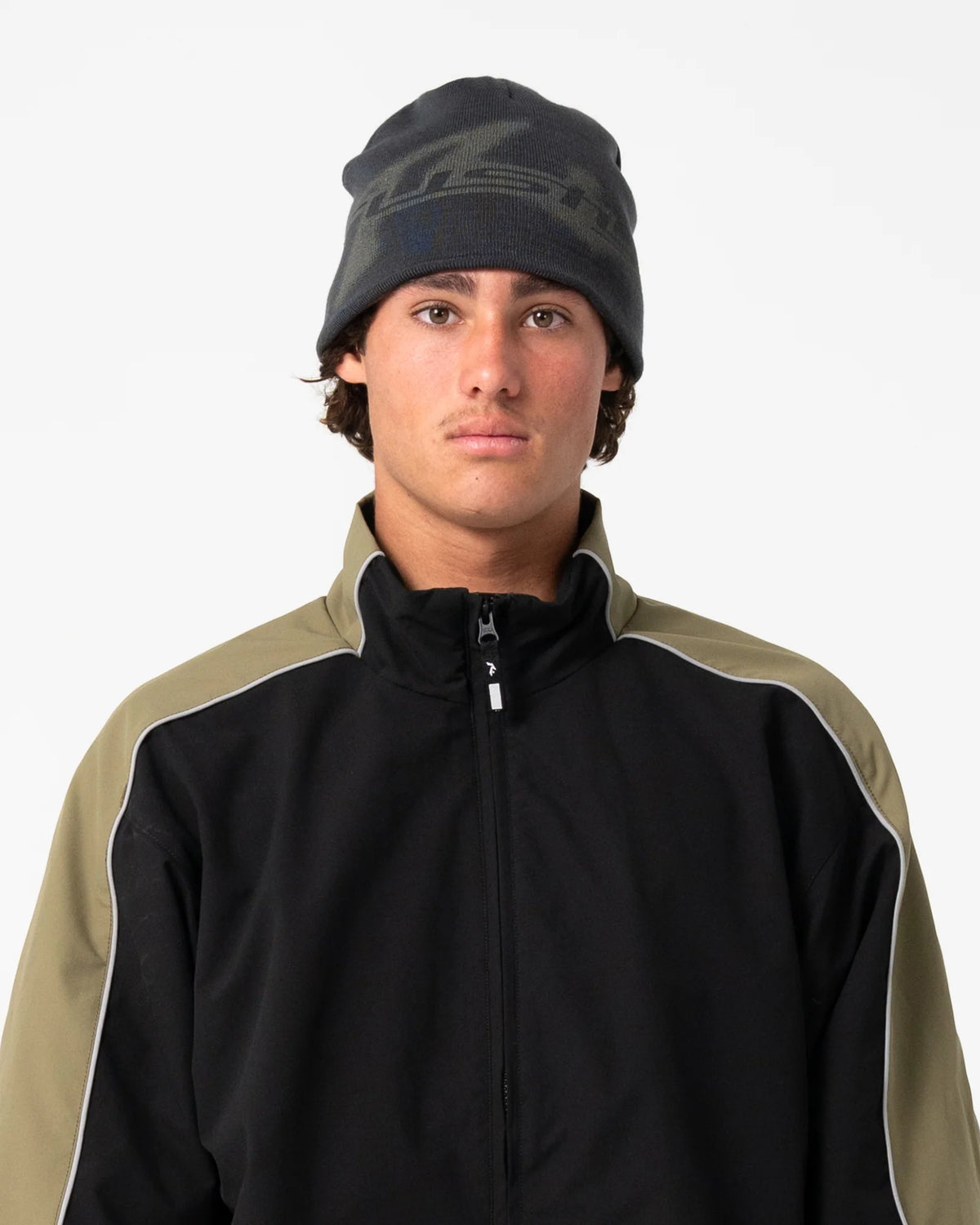 Rusty Vortex Reversible Beanie - Abbey Stone