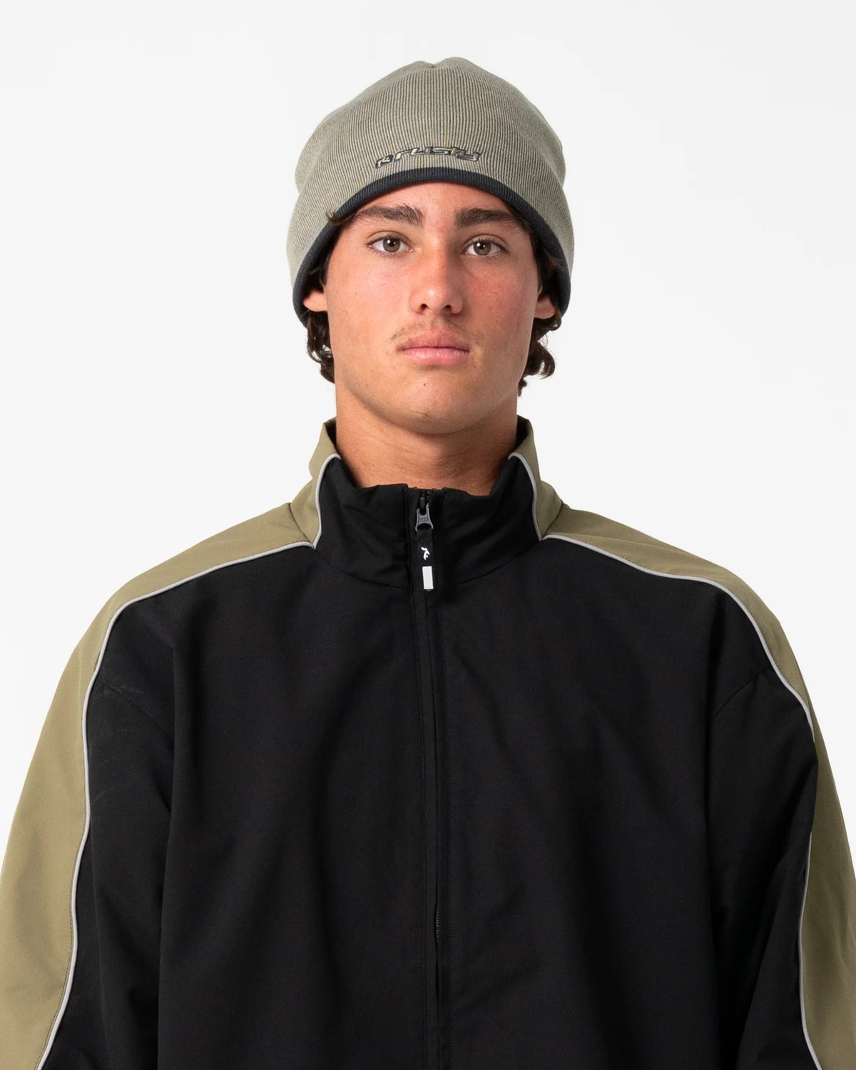Rusty Vortex Reversible Beanie - Abbey Stone