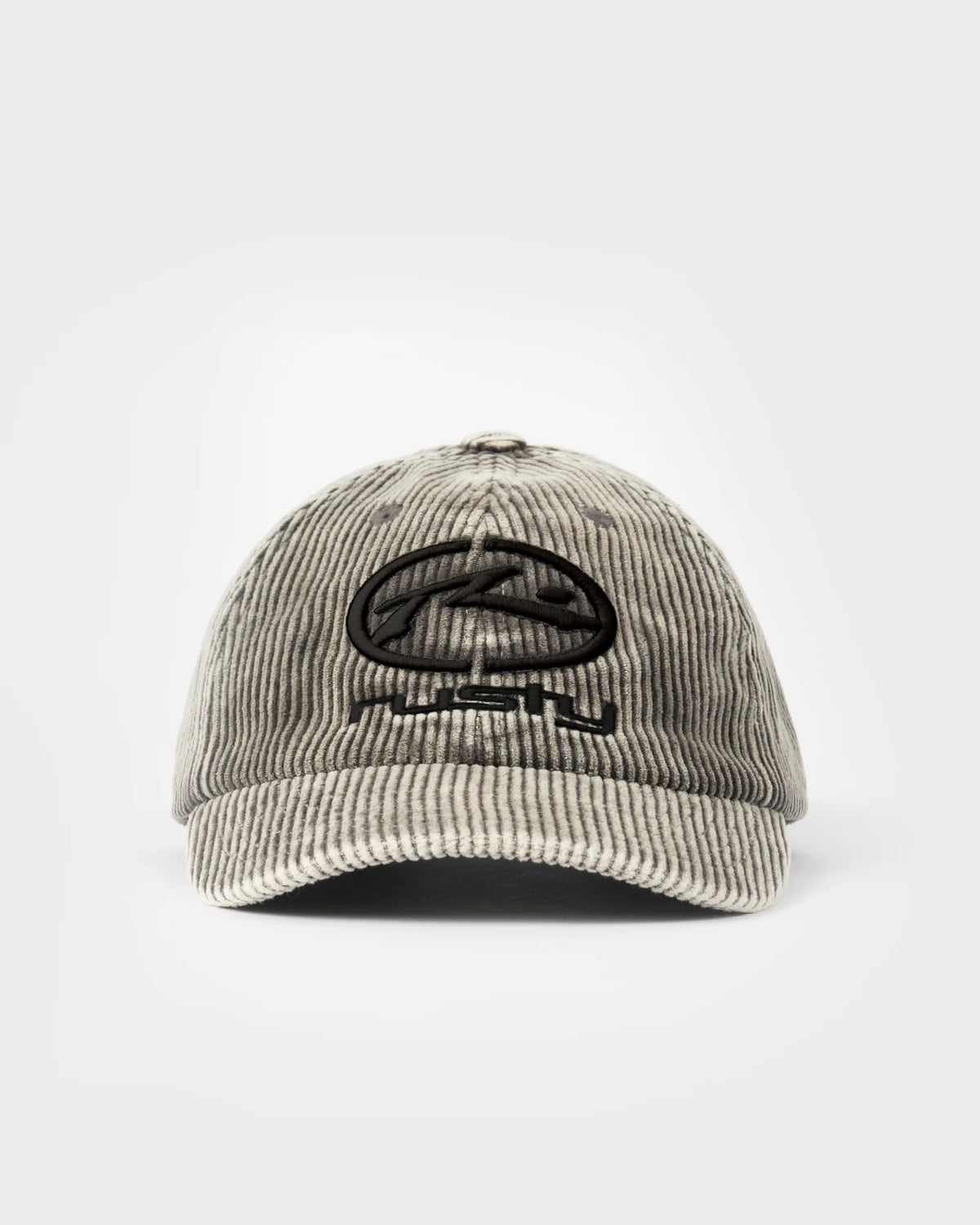 Rusty Placid Cord 6 Panel Cap - Black