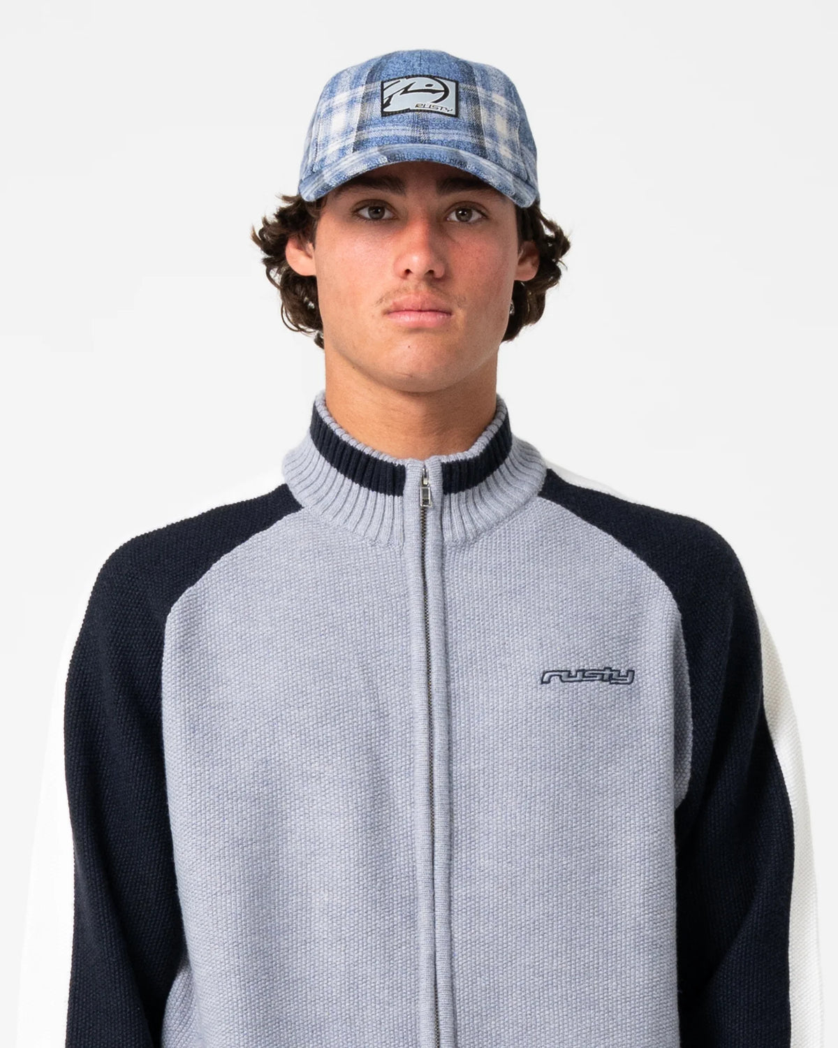 Rusty Cobra Plaid 6 Panel Cap - Royal Blue
