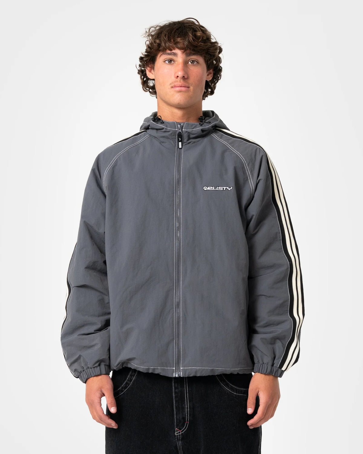 Rusty Lock Out Hooded Jacket - Steel Blue