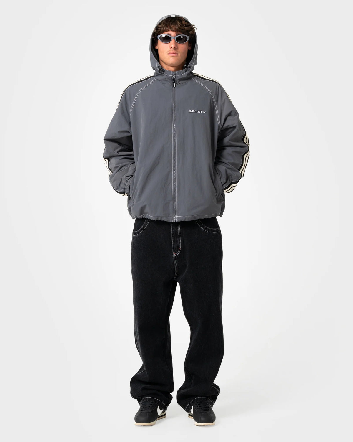 Rusty Lock Out Hooded Jacket - Steel Blue