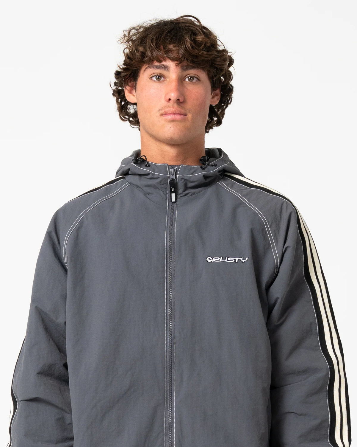 Rusty Lock Out Hooded Jacket - Steel Blue