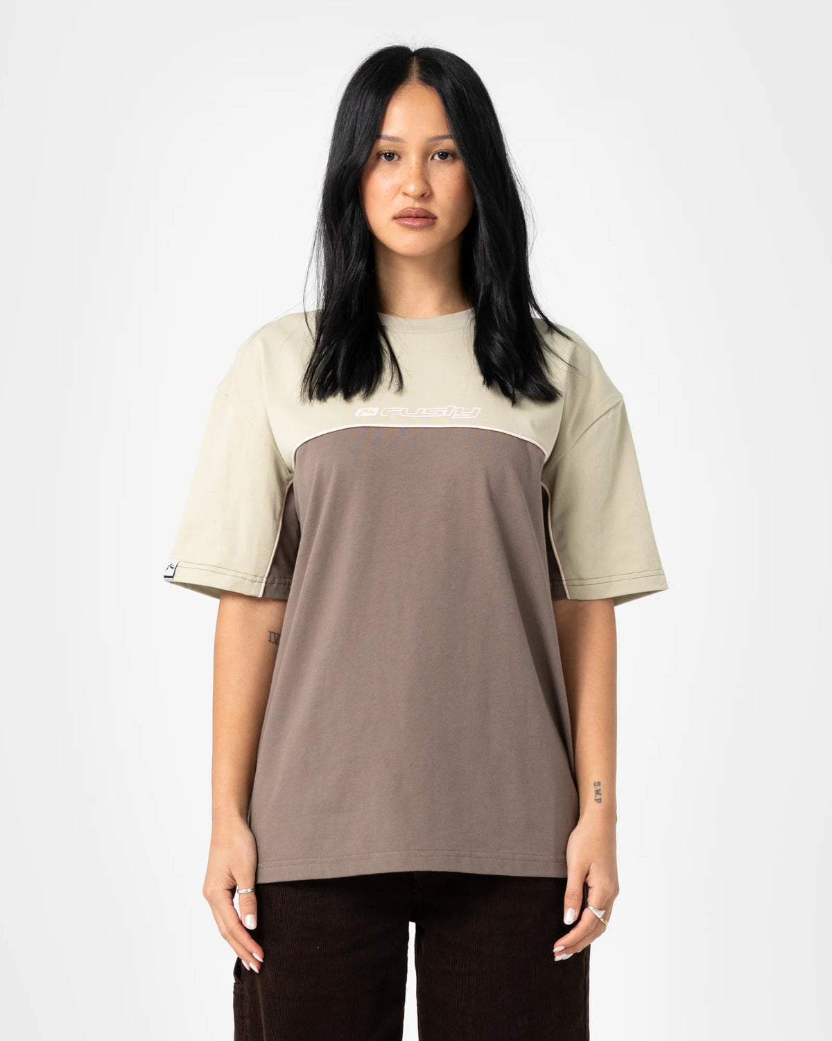 Rusty Polar Popped Oversize Tee - Khaki