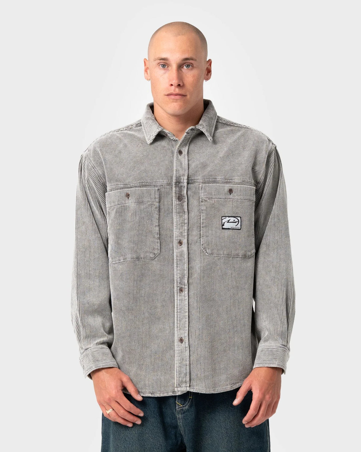 Rusty Cobra Washed Over Shirt - Oyster Grey