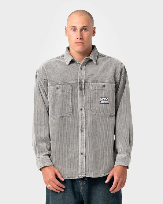 Rusty Cobra Washed Over Shirt - Oyster Grey