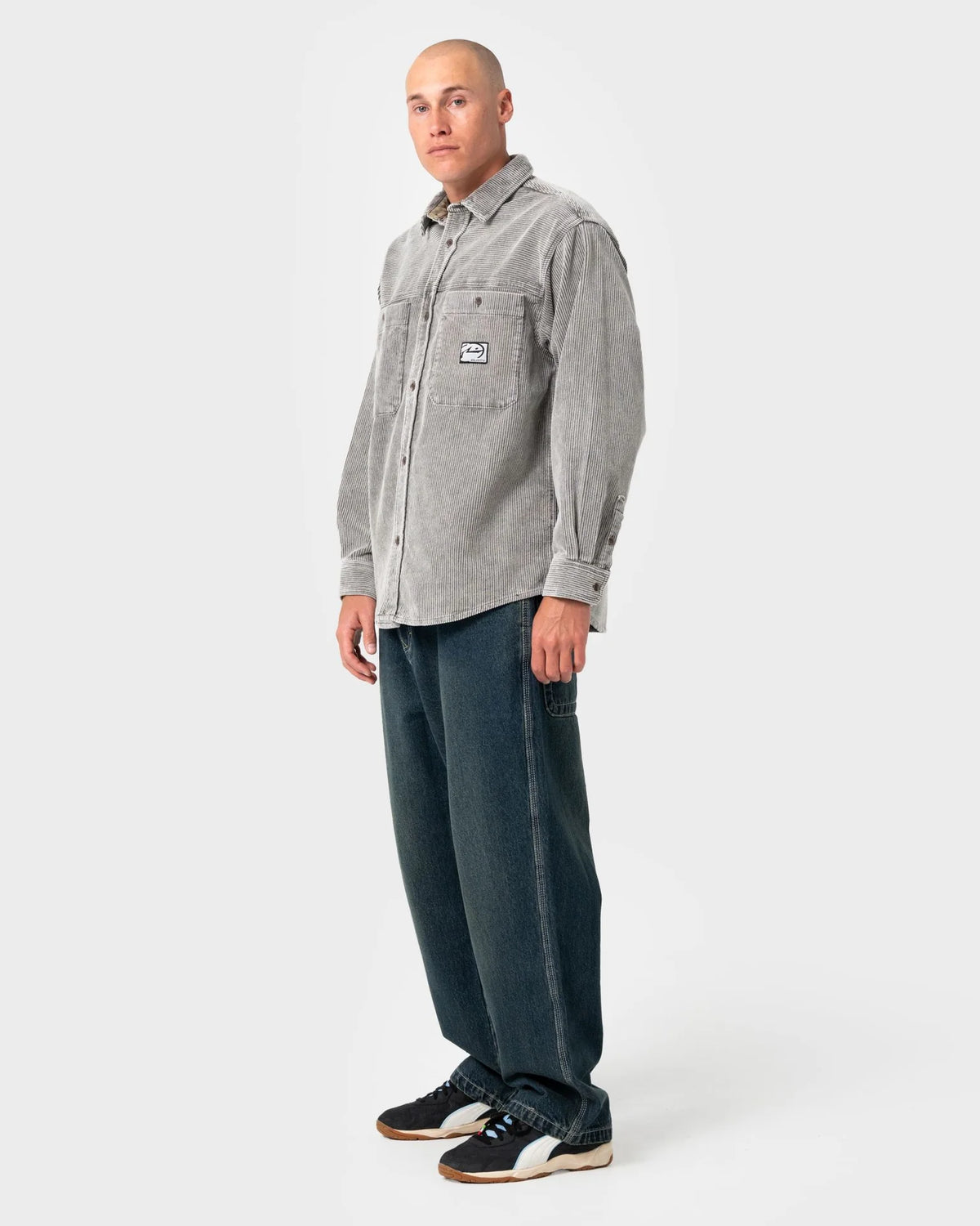 Rusty Cobra Washed Over Shirt - Oyster Grey