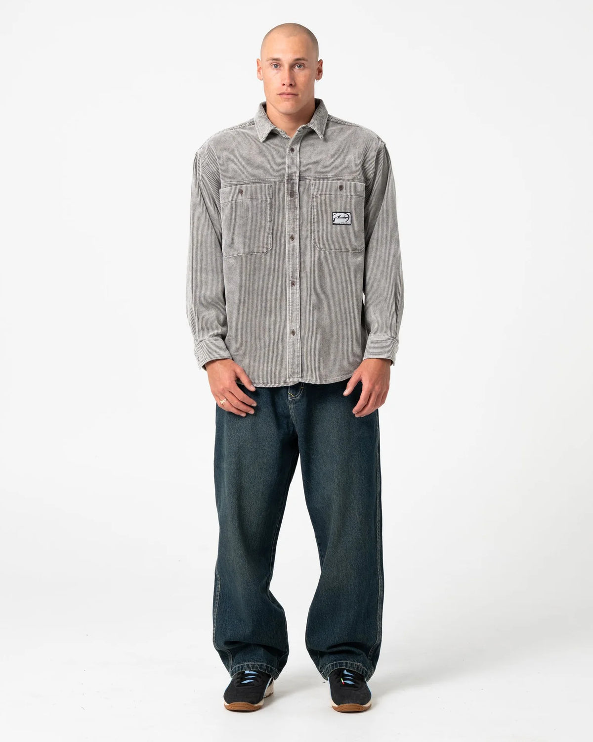 Rusty Cobra Washed Over Shirt - Oyster Grey