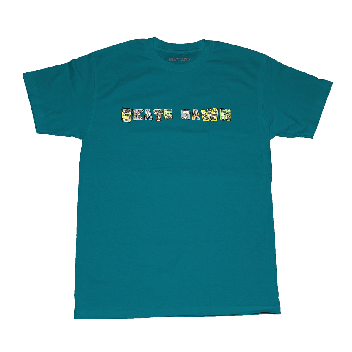 Skate Jawn Patchwork T-Shirt Tee - Teal