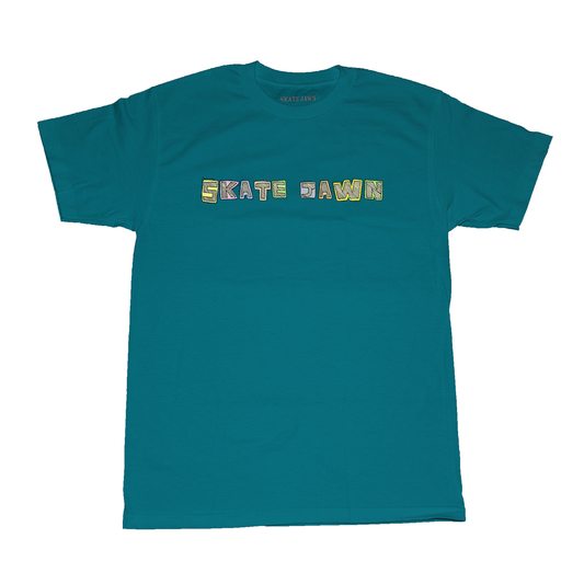 Skate Jawn Patchwork T-Shirt Tee - Teal