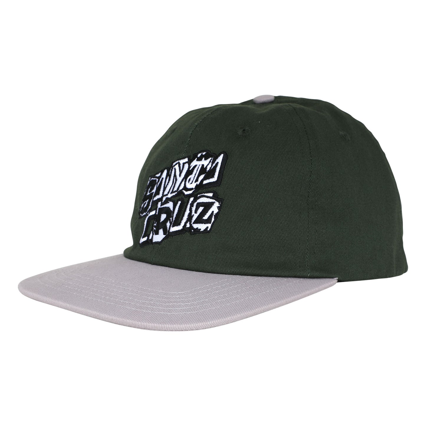 Santa Cruz Pay Off Stack Strip SnapBack Unstructured Hat - Forest Green/Grey