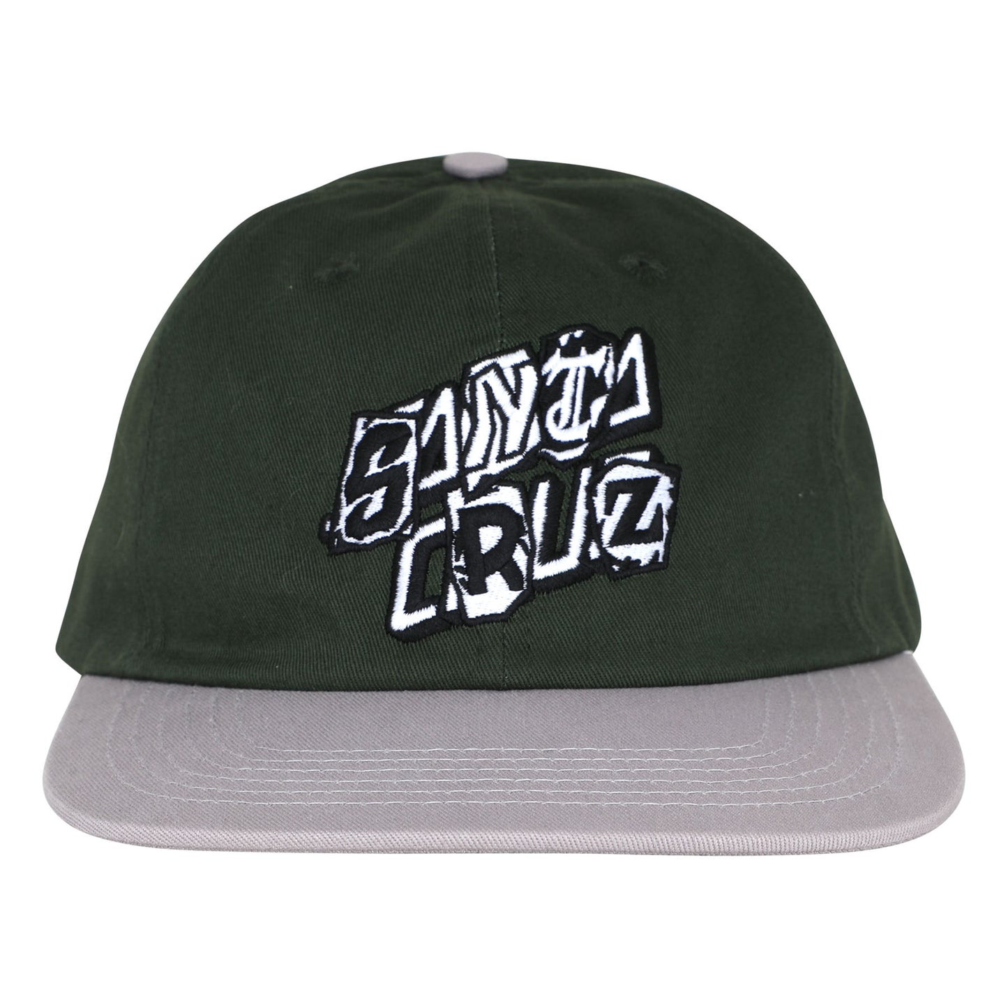 Santa Cruz Pay Off Stack Strip SnapBack Unstructured Hat - Forest Green/Grey